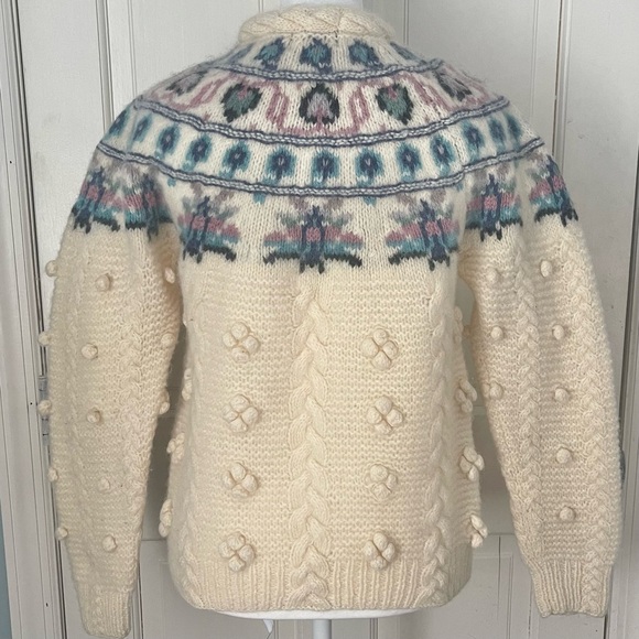 Woolrich Chunky Knit Fairisle Sweater Wool Vintage Small Cottagecore Grandma Ski - Picture 8 of 11